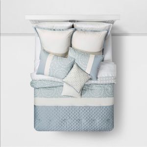 Queen 8pc Brighton Comforter Set Teal - Home